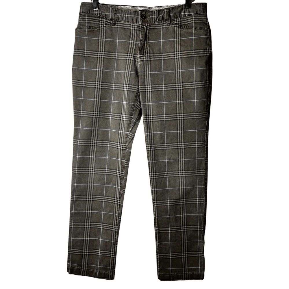 Lands' End Olive Green Plaid Straight slim Fit 1 Pants Size 8P
